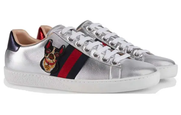 Кроссовки ace 'year of the dog - metallic silver' Gucci, серебряный — фото 4