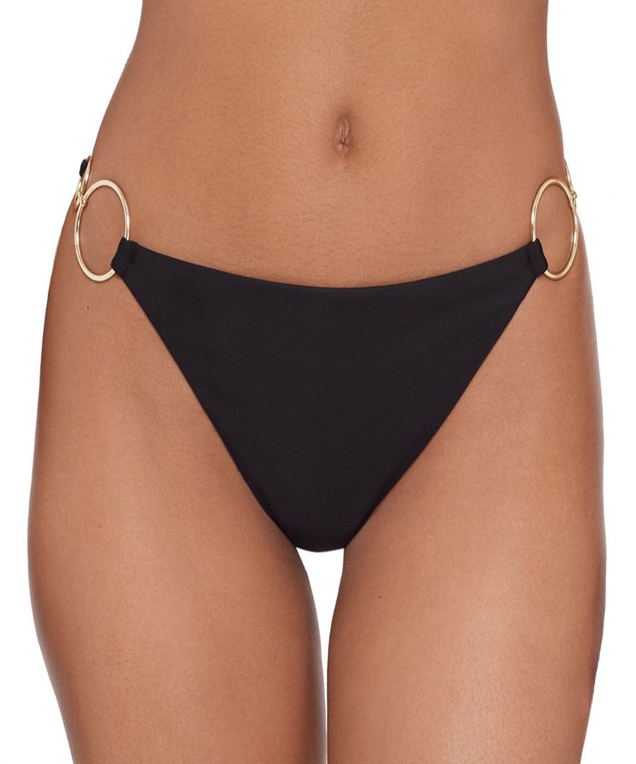 

Женские бикини-трусики с боковыми бретелями Steve Madden, Raven Black Sleek Navy Chic