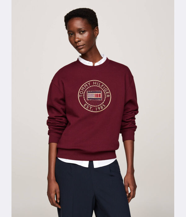 

Толстовка женская Tommy Hilfiger с круглым вырезом, бургундия