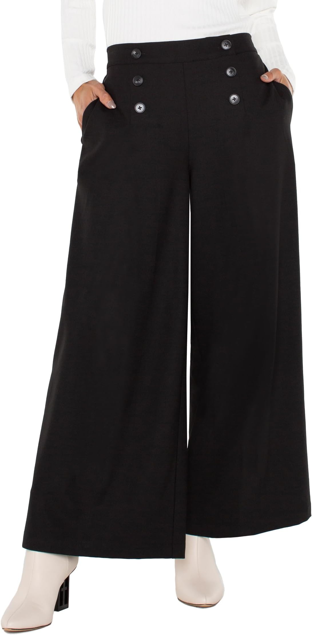 

Брюки Liverpool Los Angeles Sailor Wide Leg Mid Rise Textured Stretch Woven, черный