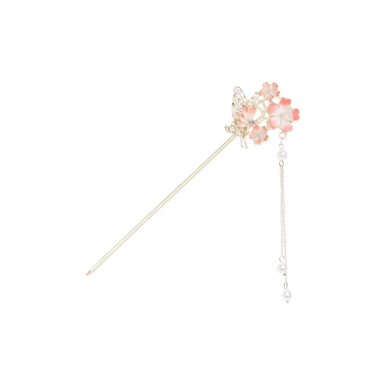 Женские шпильки для волос ZANC, Butterfly Dancing Hairpin among Flowers
