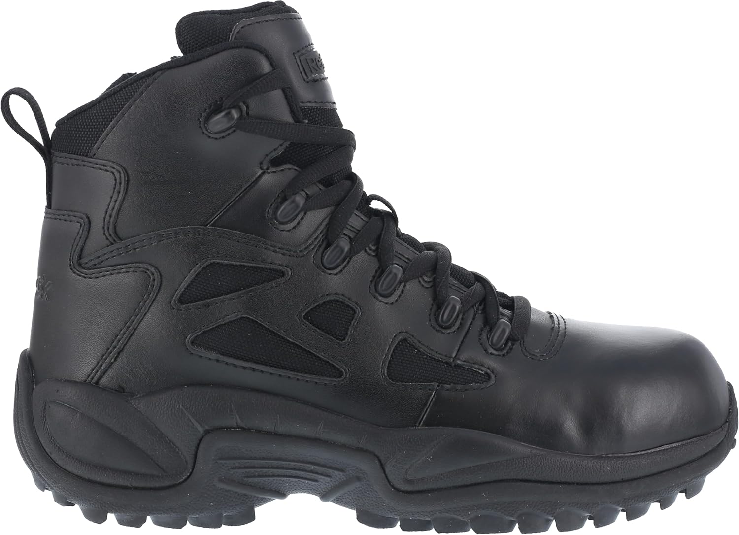 Мужские тактические ботинки Reebok Rb8694 Rapid Response с композитным носком, 15 см, боковая молния, пустынный тан, военные и тактические ботинки, черный — фото 2