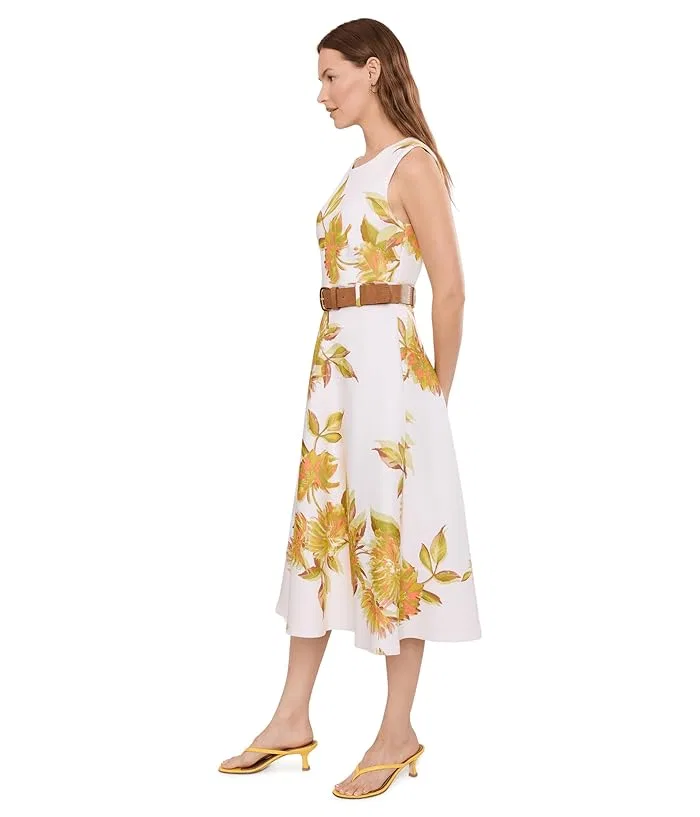 Платье миди с цветочным принтом Calvin Klein, Cream Multi — фото 3