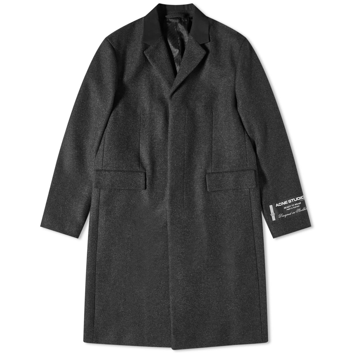 

Пальто Acne Studios Orkar Classic Melange Wool, цвет Dark Grey Melange