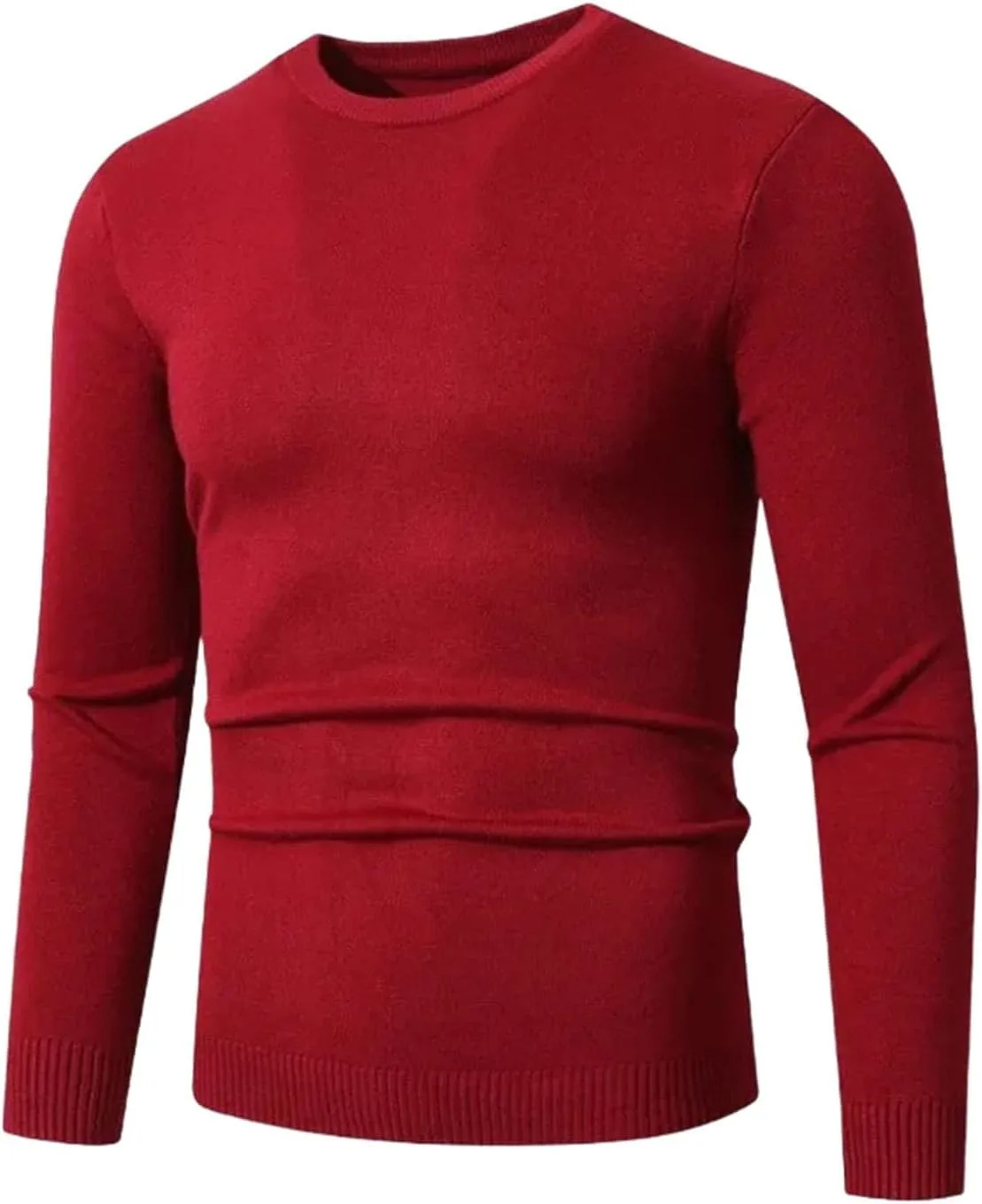 

Мужской свитер-пуловер с длинными рукавами slim fit