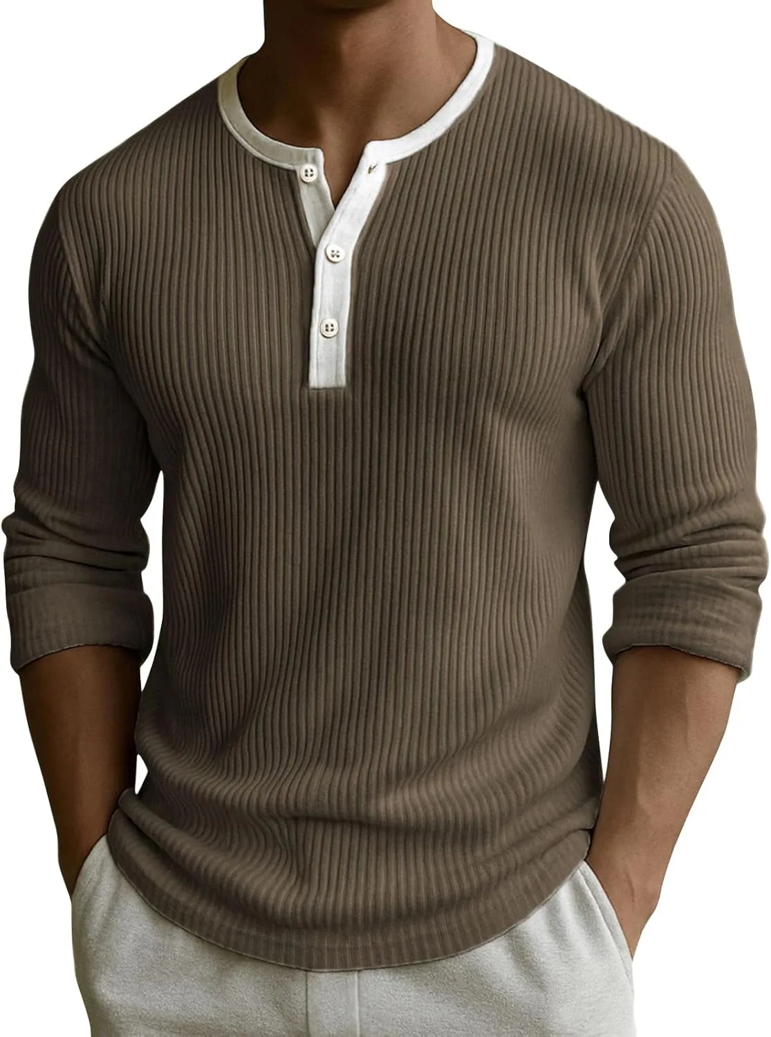 

Мужская футболка Slim Fit Casual с пуговицами FQZWONG