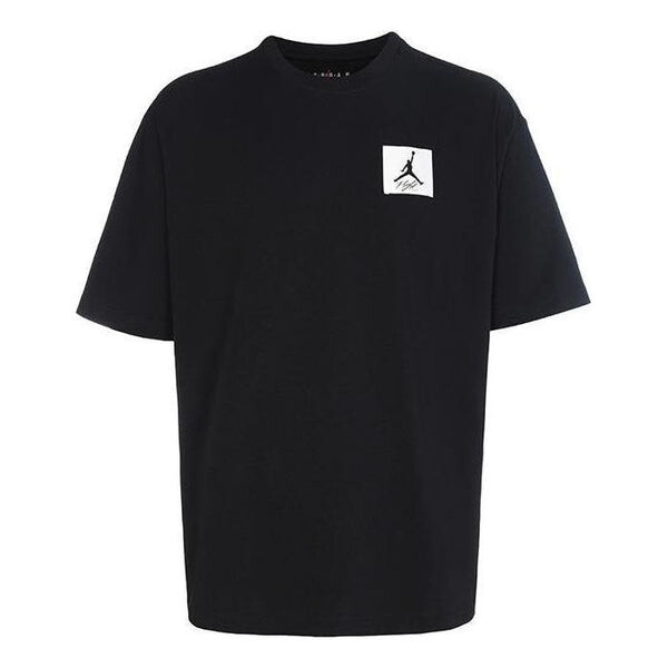 

Футболка Air Jordan Solid Color Patch Round Neck Short Sleeve Black, черный