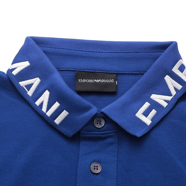 Футболка поло весна-лето 2023 мужская королевский синий EMPORIO ARMANI — фото 4