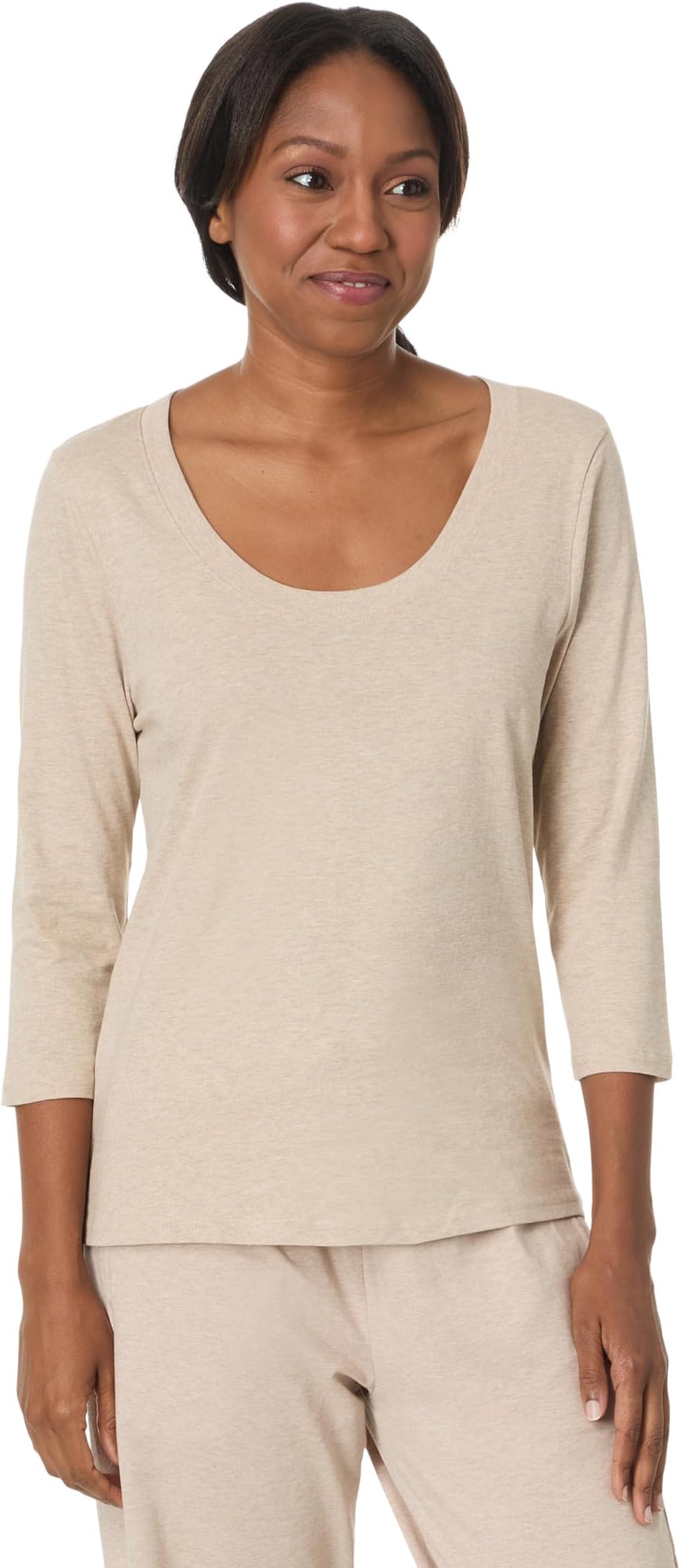 

Футболка PACT Softspun Scoop Neck 3/4 Sleeve Tee, цвет Wheat Heather