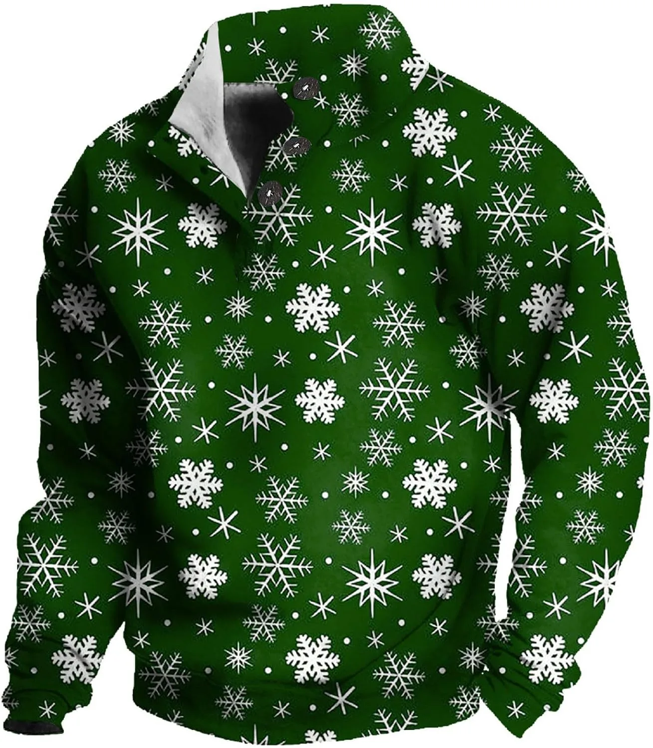 

Свитшот мужской с рождественским принтом, стойка, длинные рукава