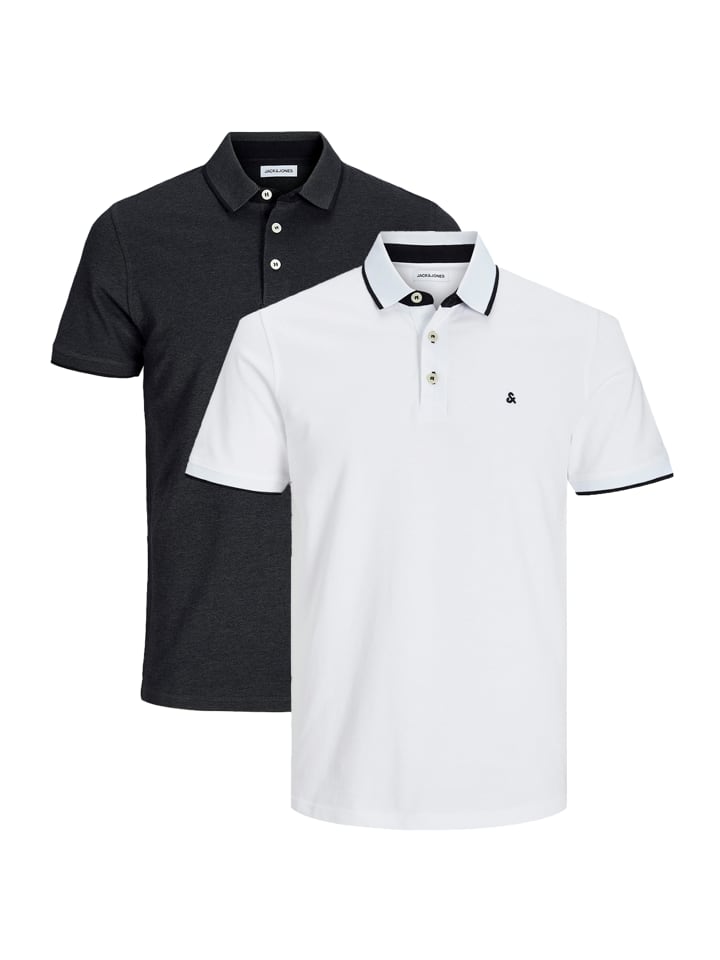 

Футболка поло Jack & Jones, черный/белый