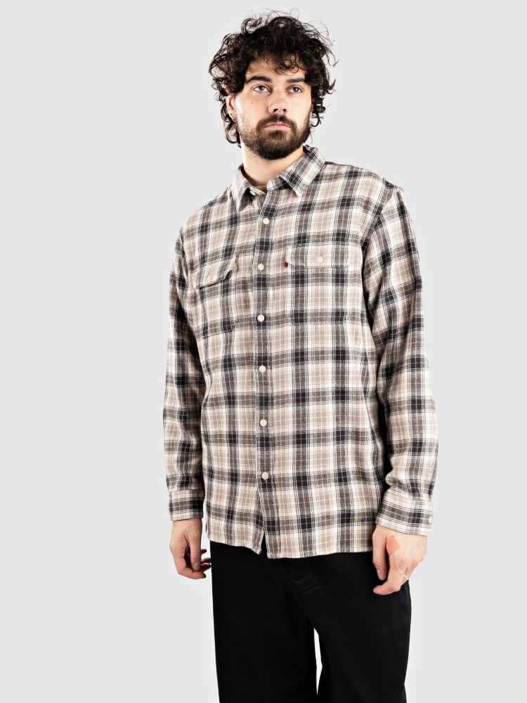 Рубашка Levi's Jackson Worker Hemd, oatmeal flannel — фото 3