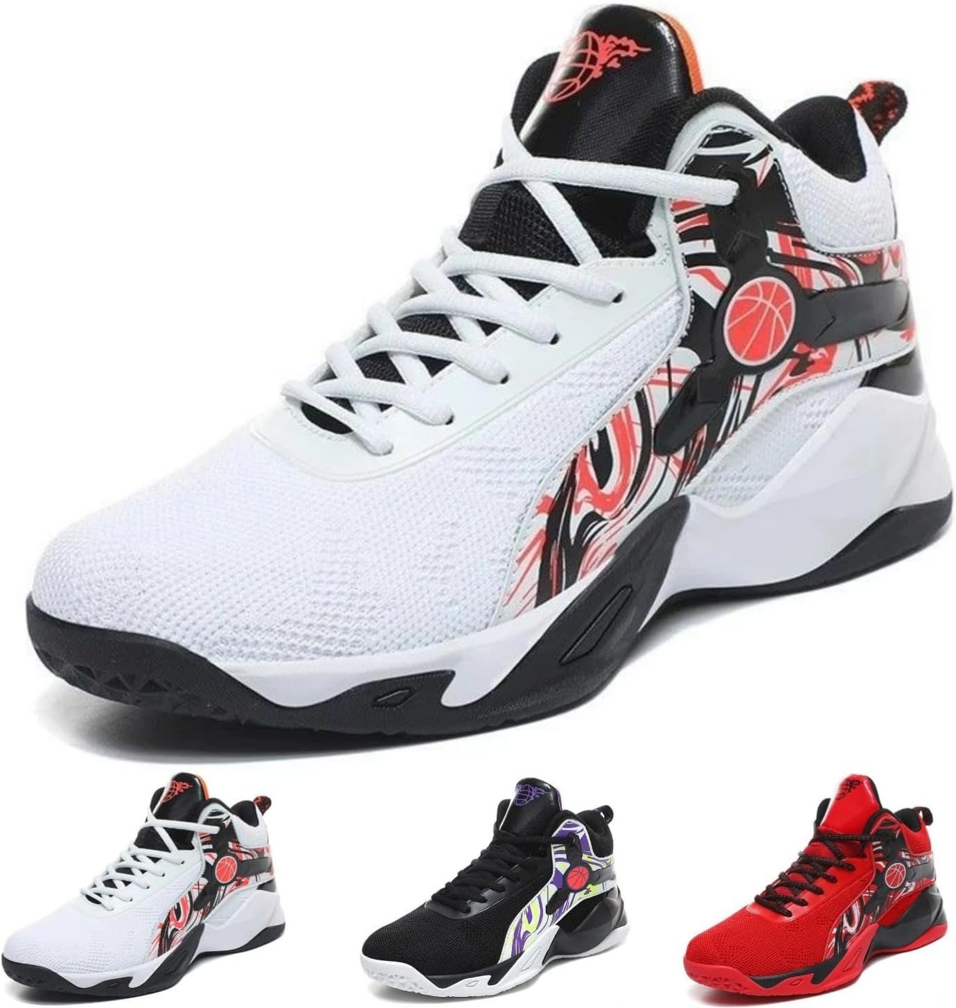 

Высокие баскетбольные кроссовки для мужчин и женщин, модные кеды, стильная обувь с контрастными цветами, легкая и дышащая спортивная обувь Macefil, белый