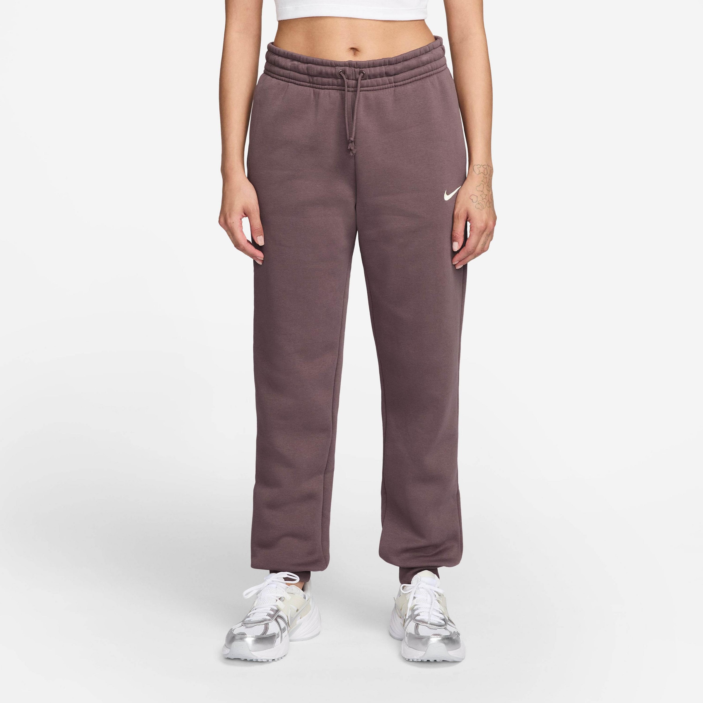 Nike Sportswear Узкие брюки 'Phoenix Fleece' в цвете Aubergine — фото 3