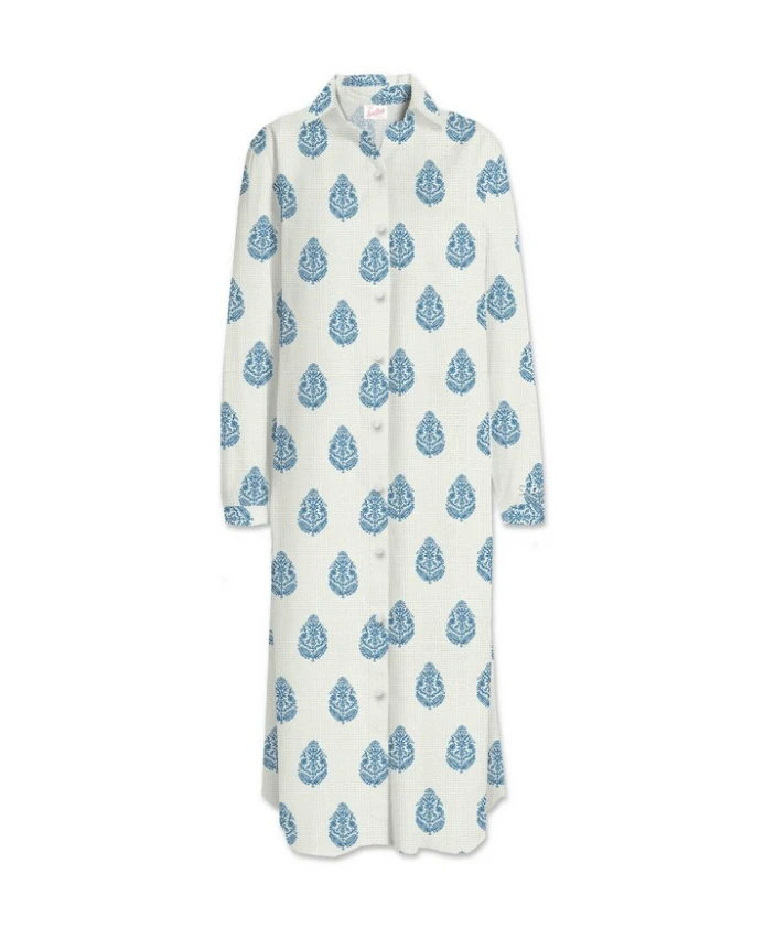 

Платье с узором «пейсли» и длинными рукавами. Mc2 Saint Barth, белый