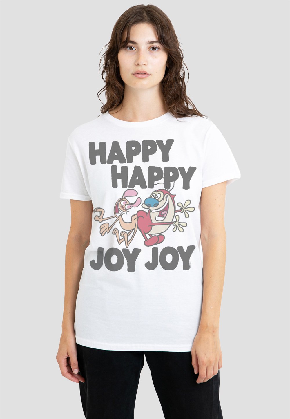 

Футболка с принтом REN AND STIMPY HAPPY HAPPY PF Cotton Soul, белый