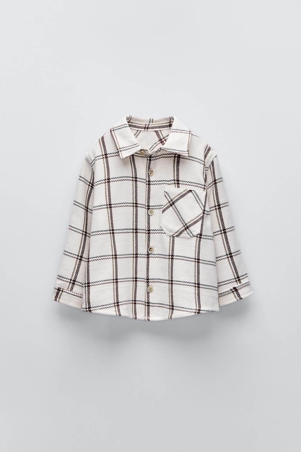 

Верхняя рубашка в клетку ZARA, экрю