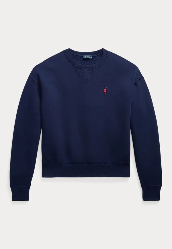 Флисовая кофта с круглым вырезом Polo Ralph Lauren, темно-синий