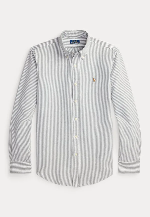Рубашка-Оксфорд в полоску, сшитая на заказ. Polo Ralph Lauren, Slate/White — фото 4