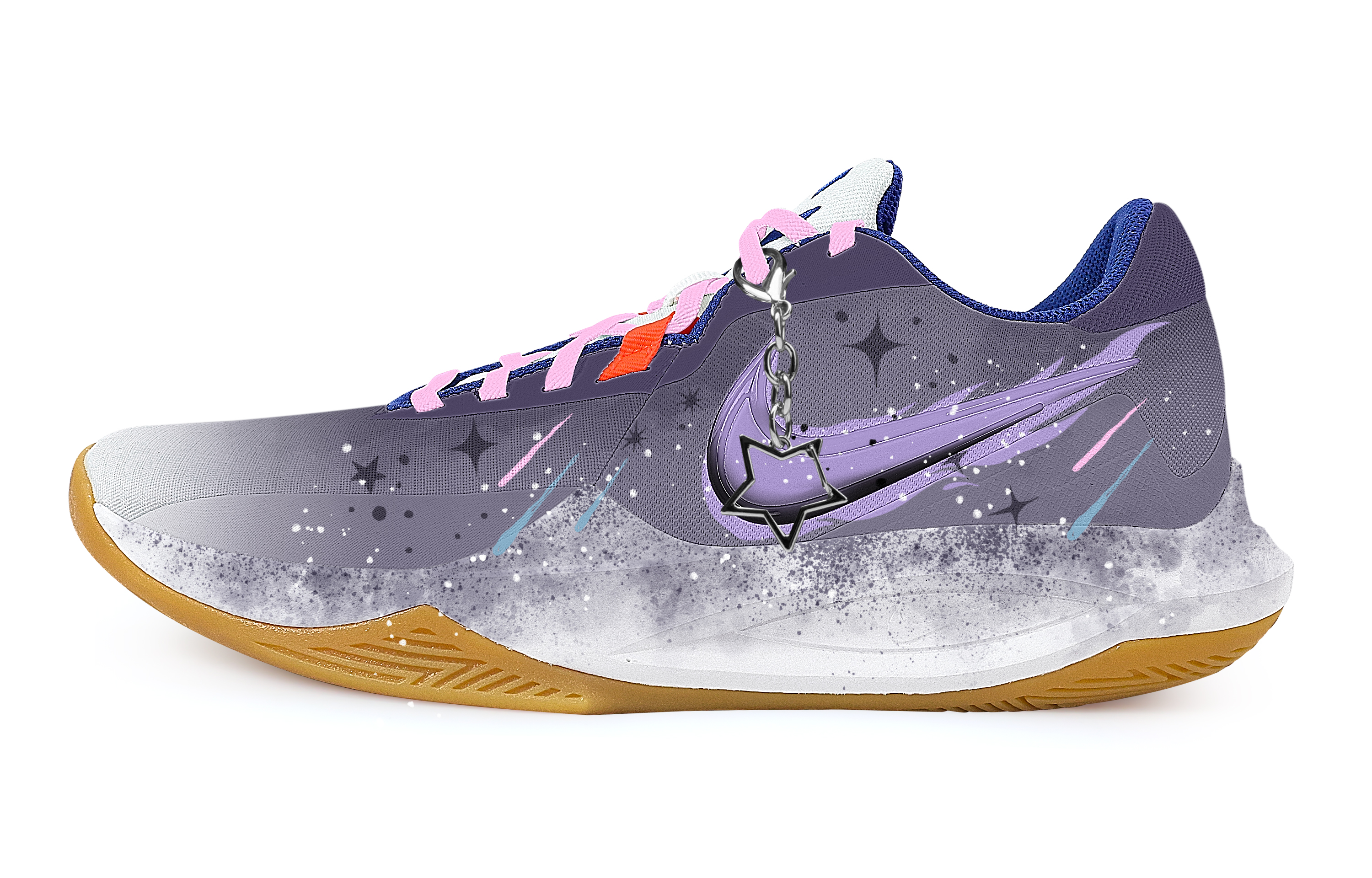 

Nike Баскетбольные кроссовки Precision 6 Starlight Purple Fantasy с антискользящим покрытием, износостойкие, низкие, мужские, темно-фиолетового цвета