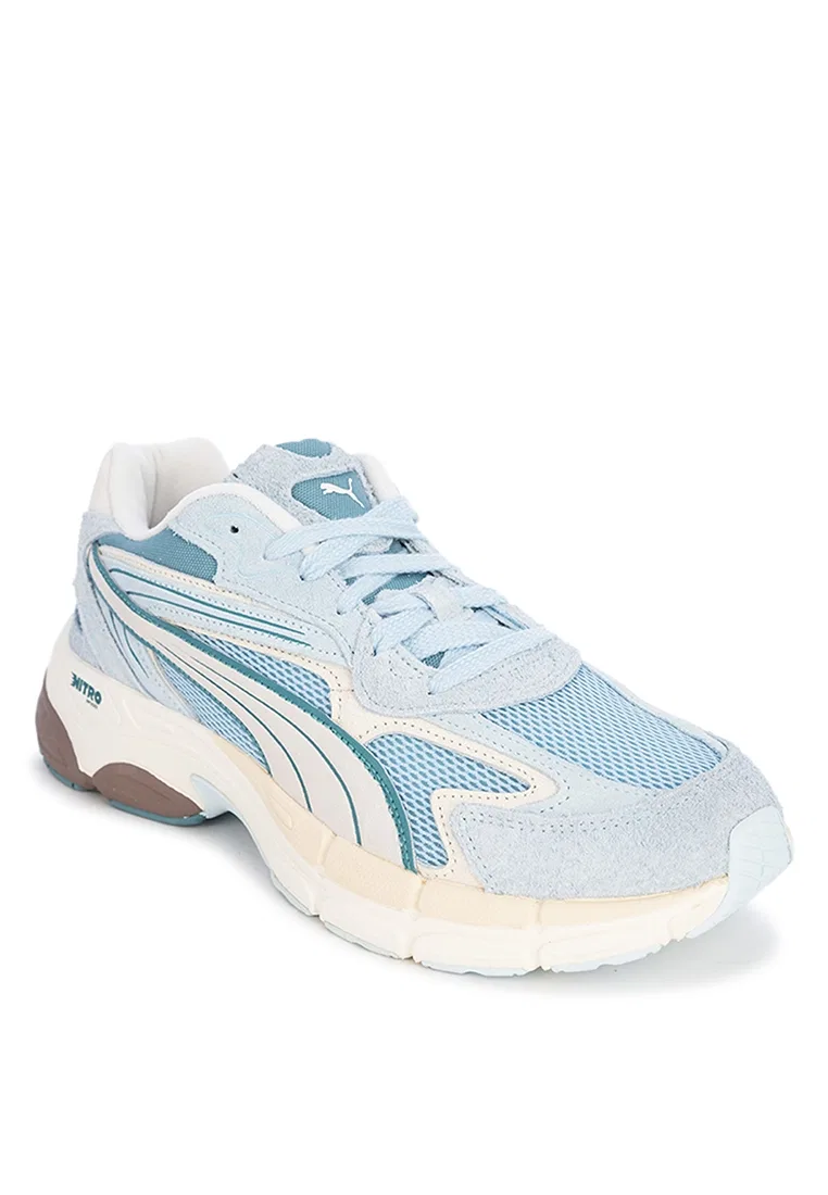 Кроссовки мужские спортивные, пастельные, Teveris Nitro Puma, белый/белый/синий/серебряный — фото 2