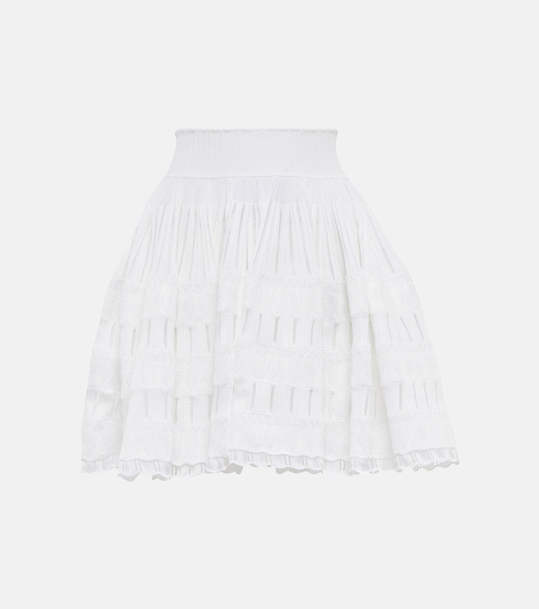 

Плиссированная мини-юбка из кринолина ALAÏA, белый