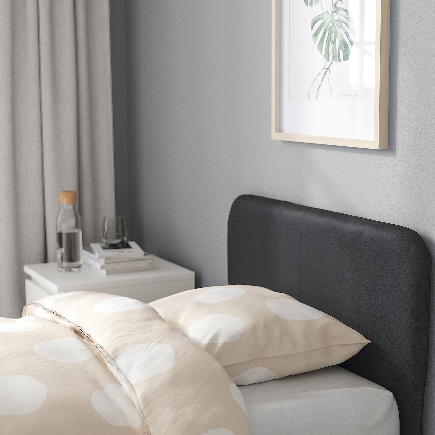 Каркас кровати с мягкой обивкой, виссель темно-серый, 120x200 см IKEA Slattum — фото 4
