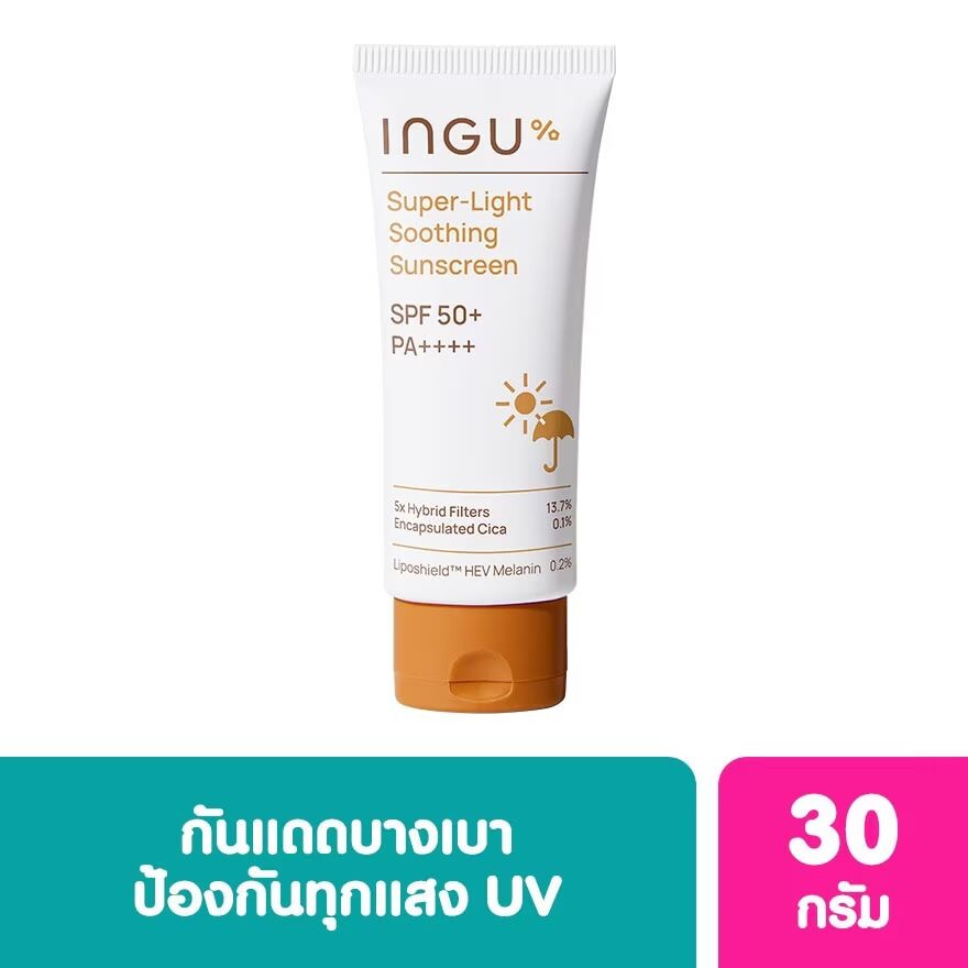 

INGU Суперлегкий успокаивающий солнцезащитный крем SPF 50+ PA++++ 30 г, White