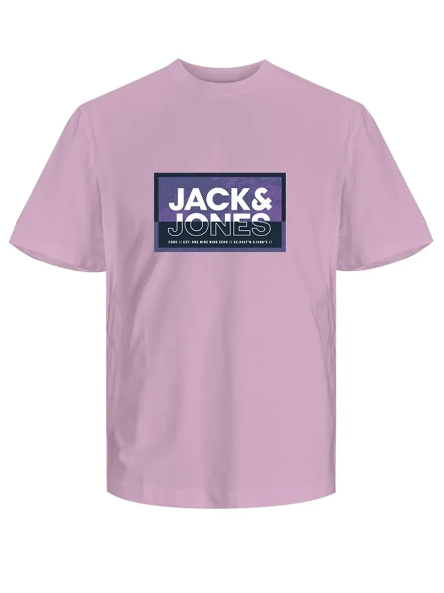 

Футболка Jack & Jones "JCOLOGAN SUMMER PRINT TEE CREW NECK FST", цвет Winsome Orchid