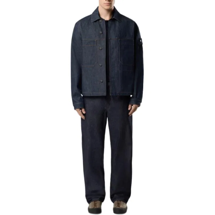 Куртка-рубашка с нашивкой Compass-badge STONE ISLAND, Dark Indigo — фото 4