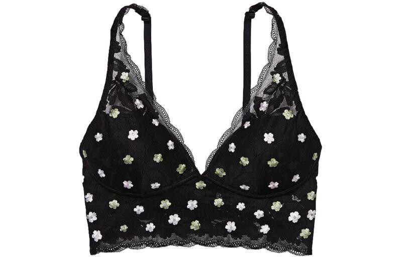 

Женский бюстгальтер Victoria's Secret, цвет Black floral embroidery