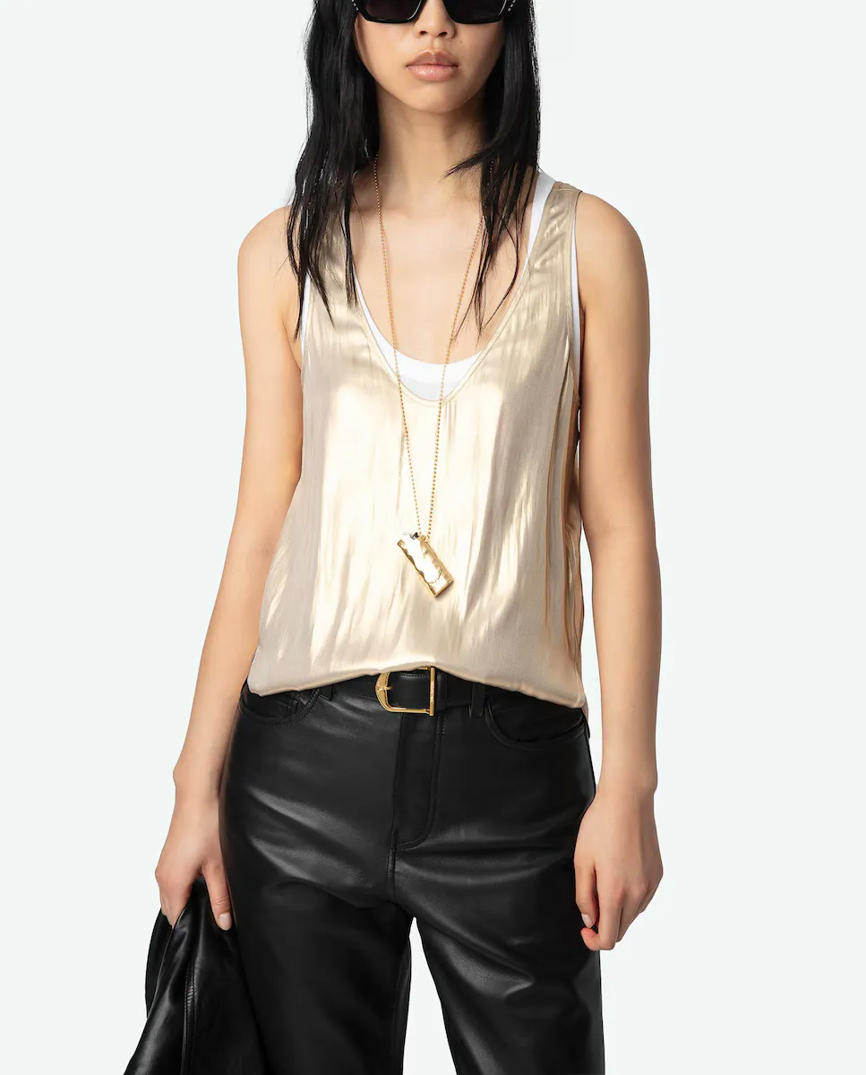 

Женский атласный топ Tarys Zadig & Voltaire, золотой