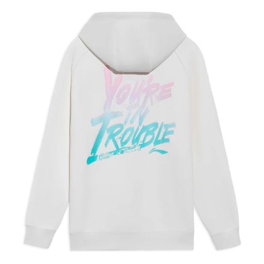 

Худи Li-Ning Sports Basketball Series Alphabet Printing Hoodie 'White Pink', белый