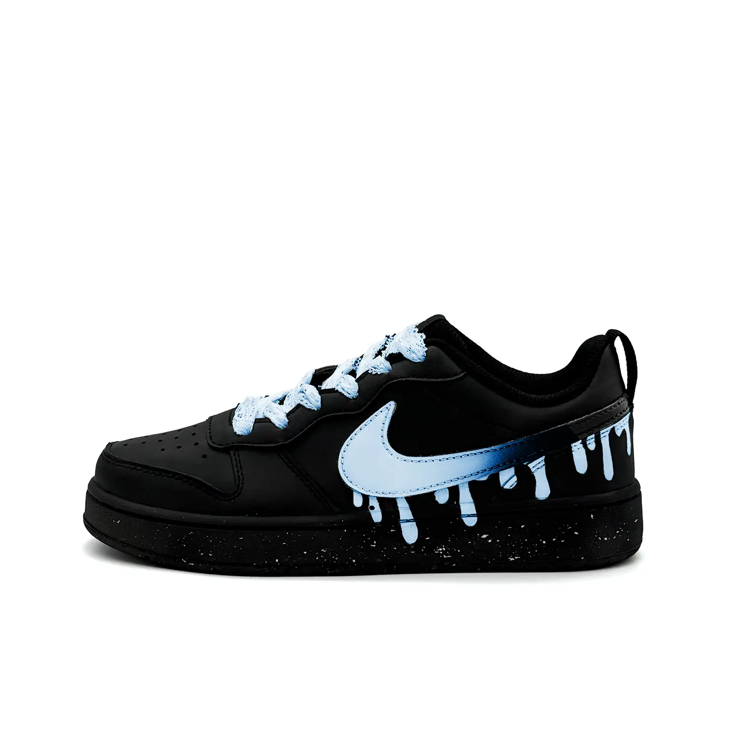 

Nike Court Borough Flowing Blue Slip Resistant Low top детские скейтбординг кроссовки Black Blue для подростков