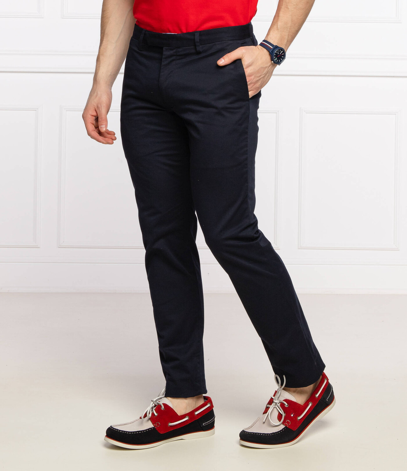 Брюки POLO RALPH LAUREN chino slim fit, темно-синий — фото 3