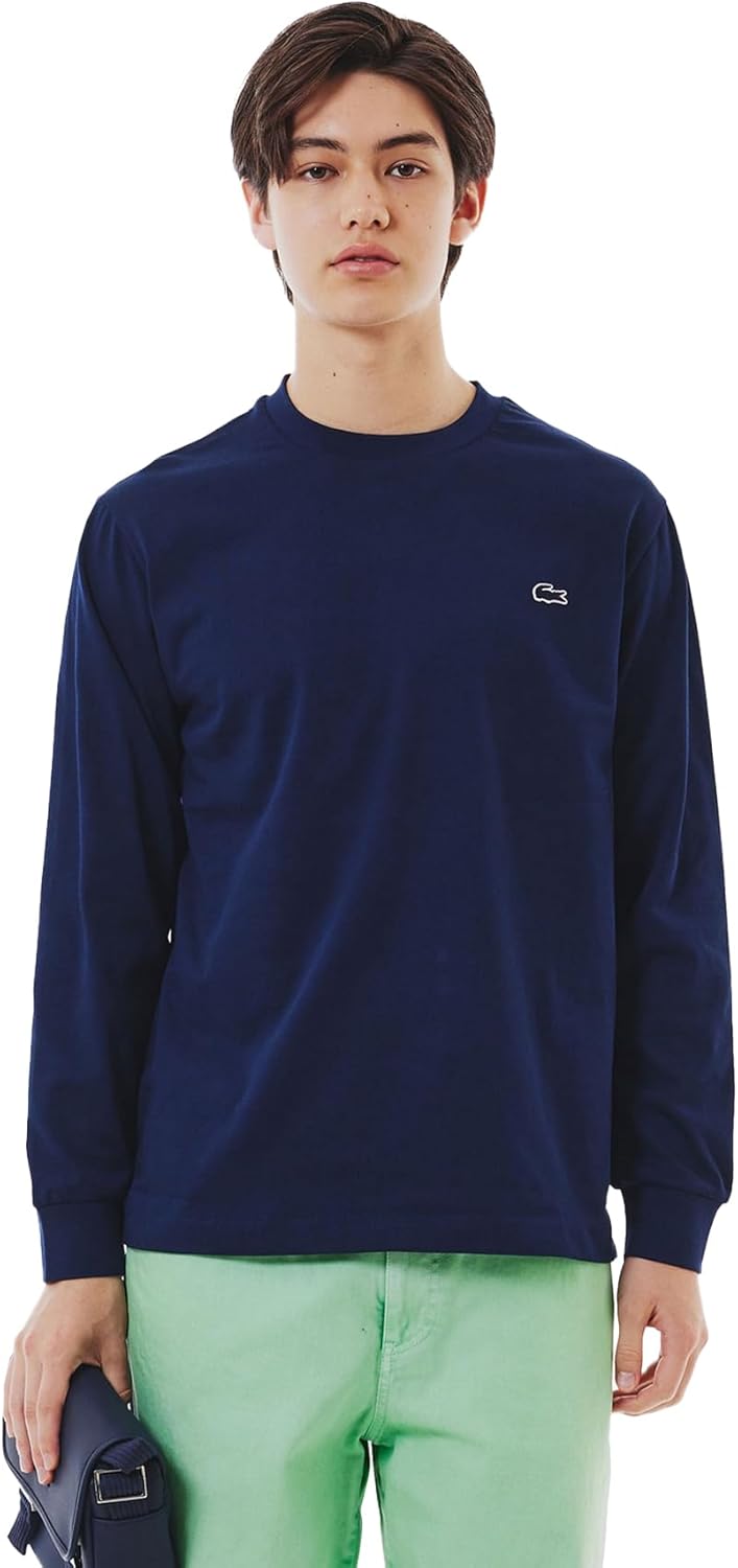

Официальная мужская базовая футболка с длинным рукавом LACOSTE, темно-синий