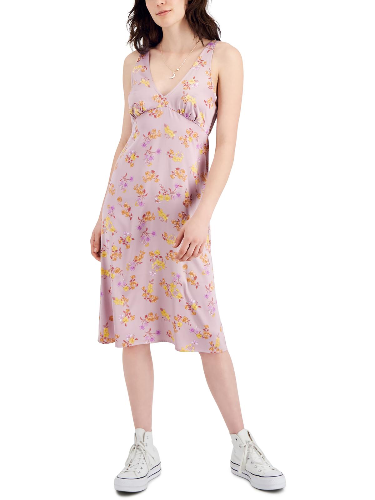 

Платье миди с цветочным принтом для женщин Juniors Hippie Rose, цвет iris floral
