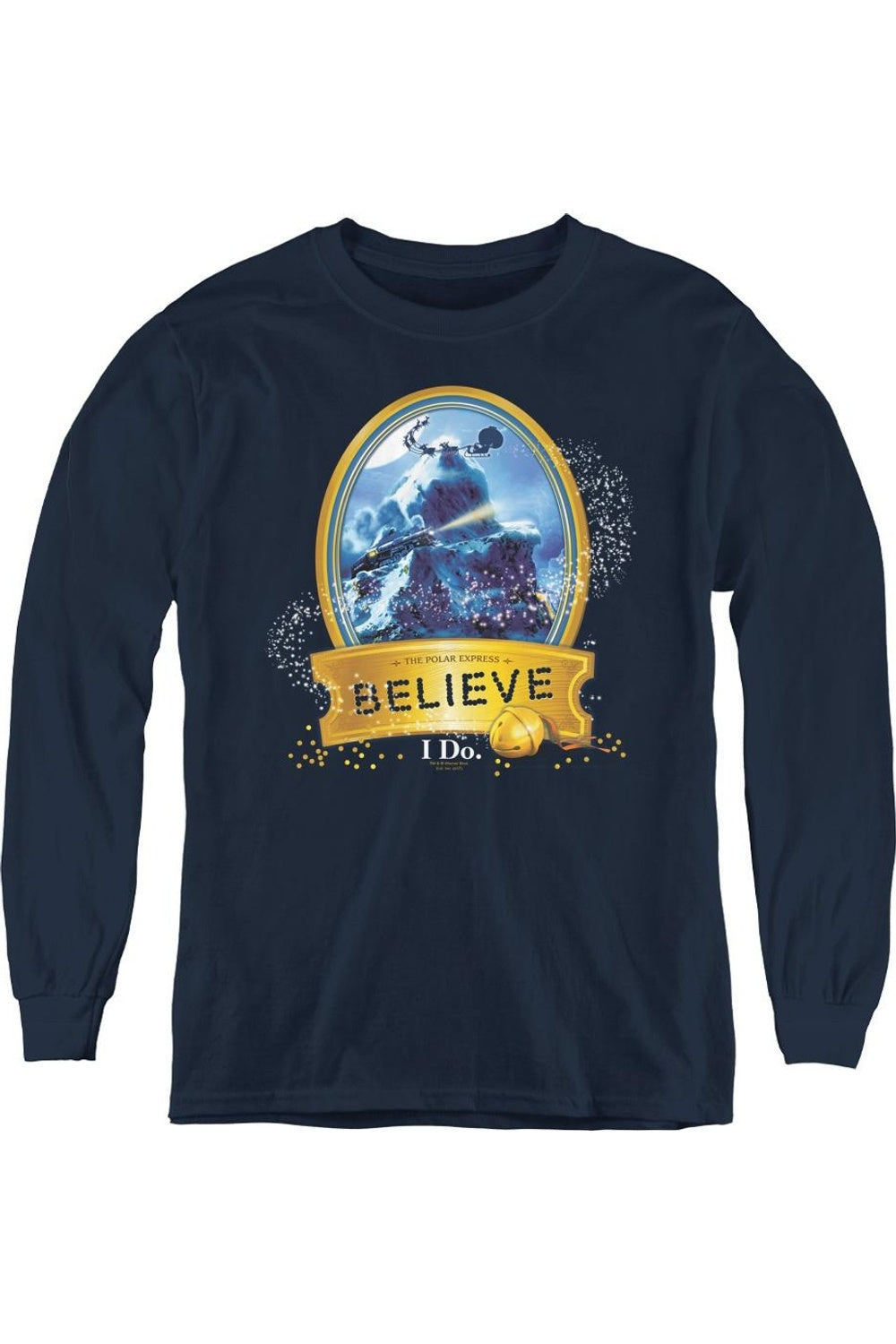 

Футболка с длинным рукавом Polar Express True Believer для детей Gildan, темно-синий