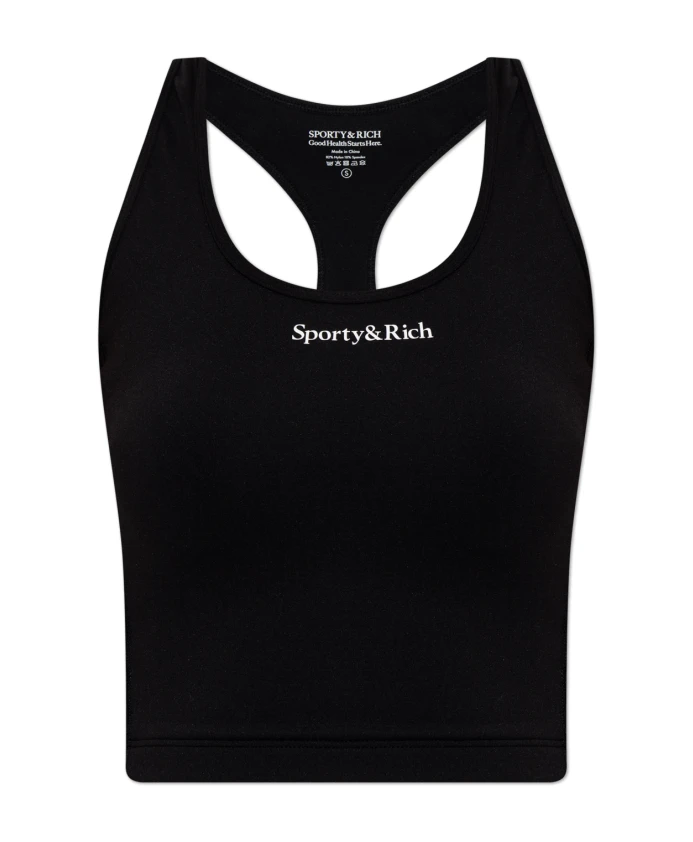 

Черный топ без рукавов Sporty & Rich, черный