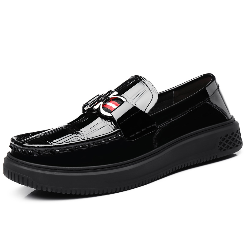 

Глянцевые кожаные туфли Patent Leather повседневные кожаные туфли мужские Aquarius, черный