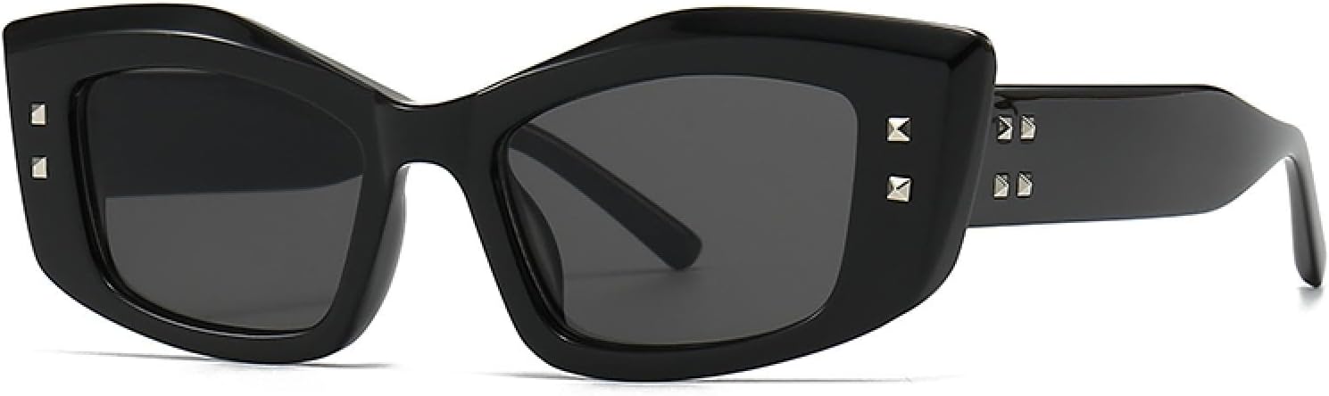 

Популярные модные солнцезащитные очки для мужчин с рисунком «рисовые ногти», популярные в уличной моде, геометрические декоративные солнцезащитные очки для женщин WNCKSQ, Black