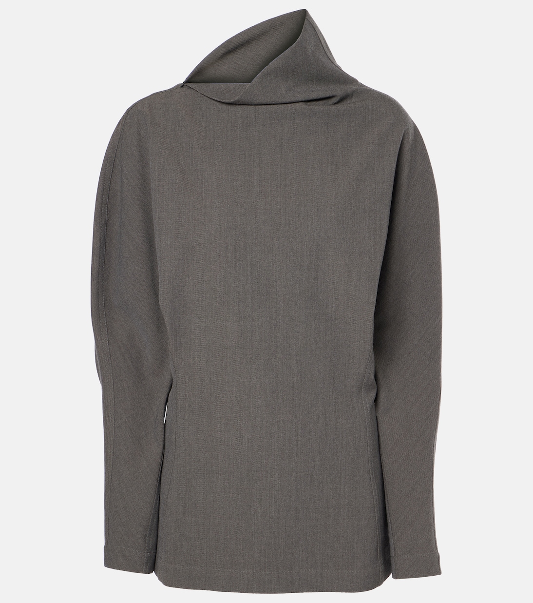 

Драпированный топ из смесовой шерсти Bottega Veneta, Grey Melange