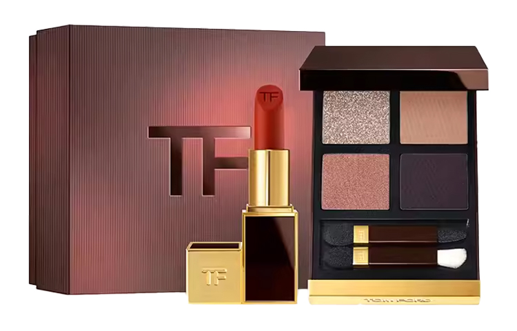 Набор косметики TOM FORD: губная помада Tom Ford Lip Color Matte №16, 3 г + тени для век Tom Ford Eye Color Quad №20, 10 г