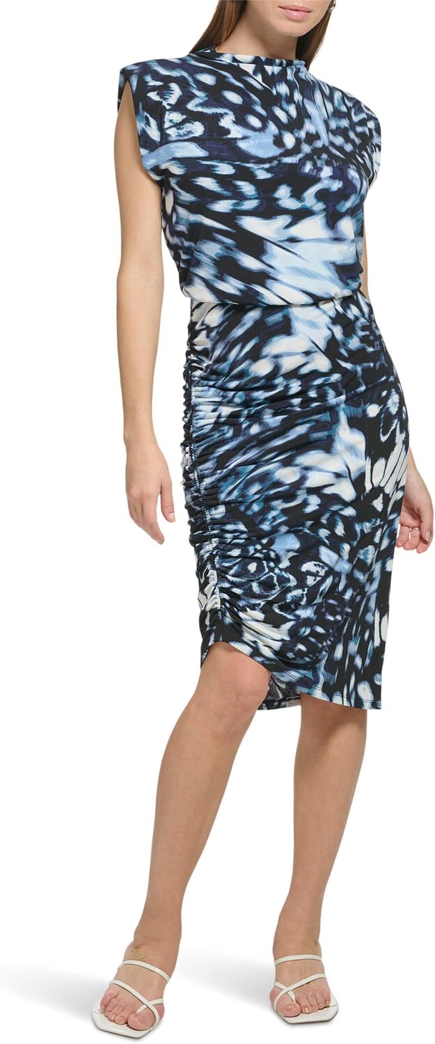 

Платье Calvin Klein Printed Sleeve Less Ruched Dress, цвет Twilight Multi 2