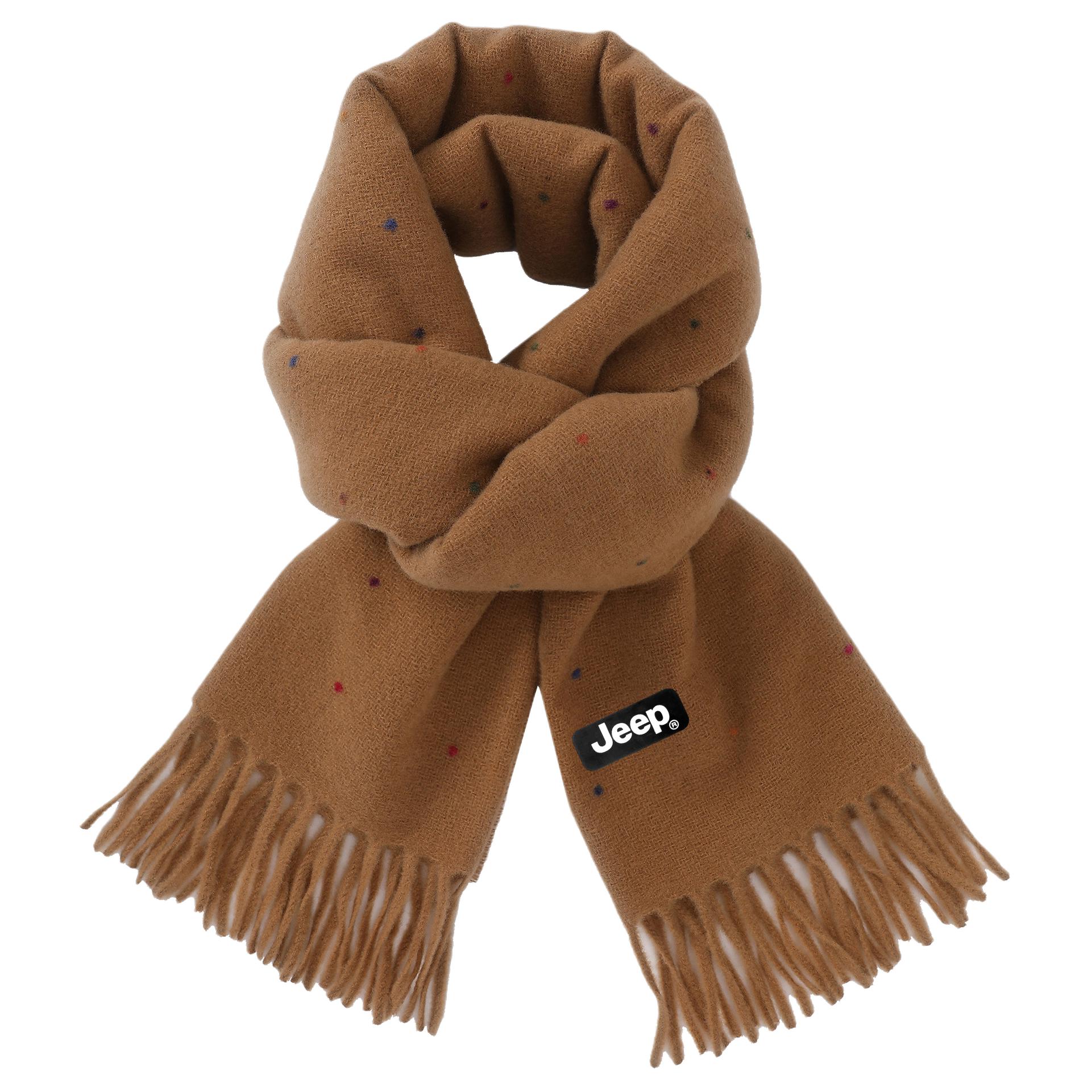 

Акриловые вязаные шарфы Unisex Jeep, Monochrome Dot Khaki; One Size