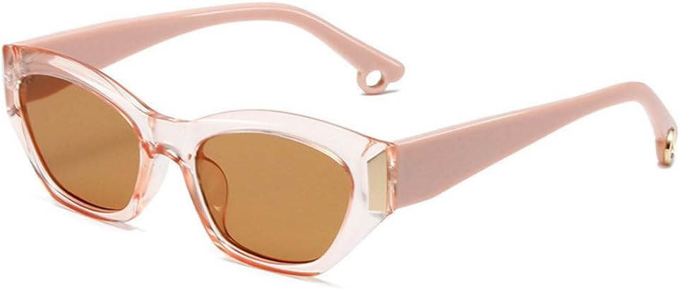 

Женские солнцезащитные очки в винтажной оправе, модные ретро-солнцезащитные очки для женщин с защитой от УФ-излучения UV400, мужские защитные очки HYYZZC, Clearpink-brown