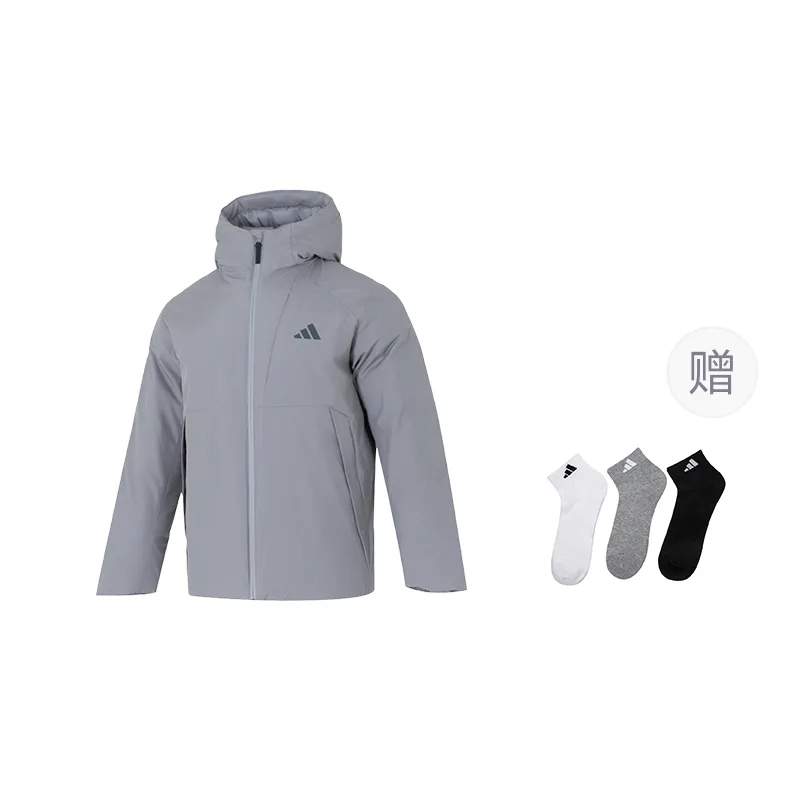Пуховики и куртки мужские Adidas, серый (Comes with Adidas Socks 1 Pack)