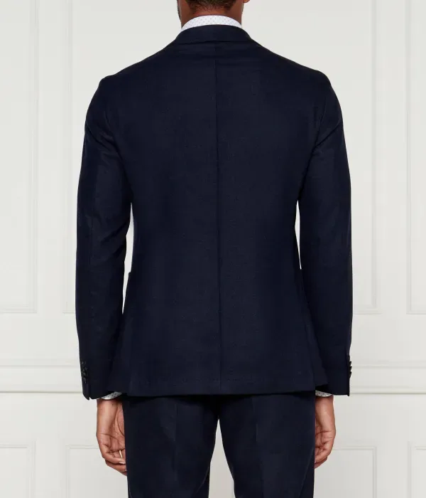 Элегантный жакет slim fit Boss, темно-синий — фото 4