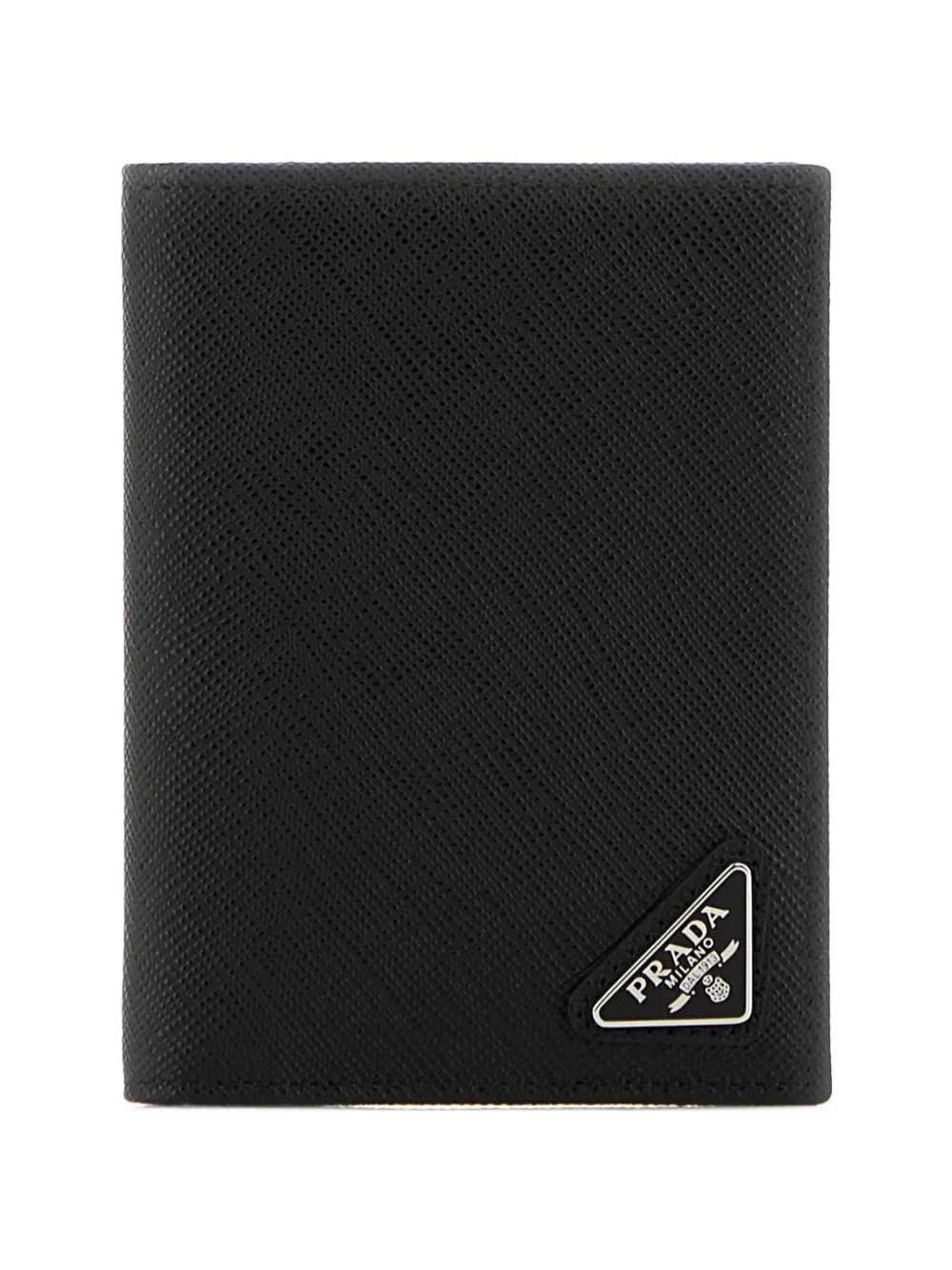 

Кожаный бумажник с логотипом Prada, черный