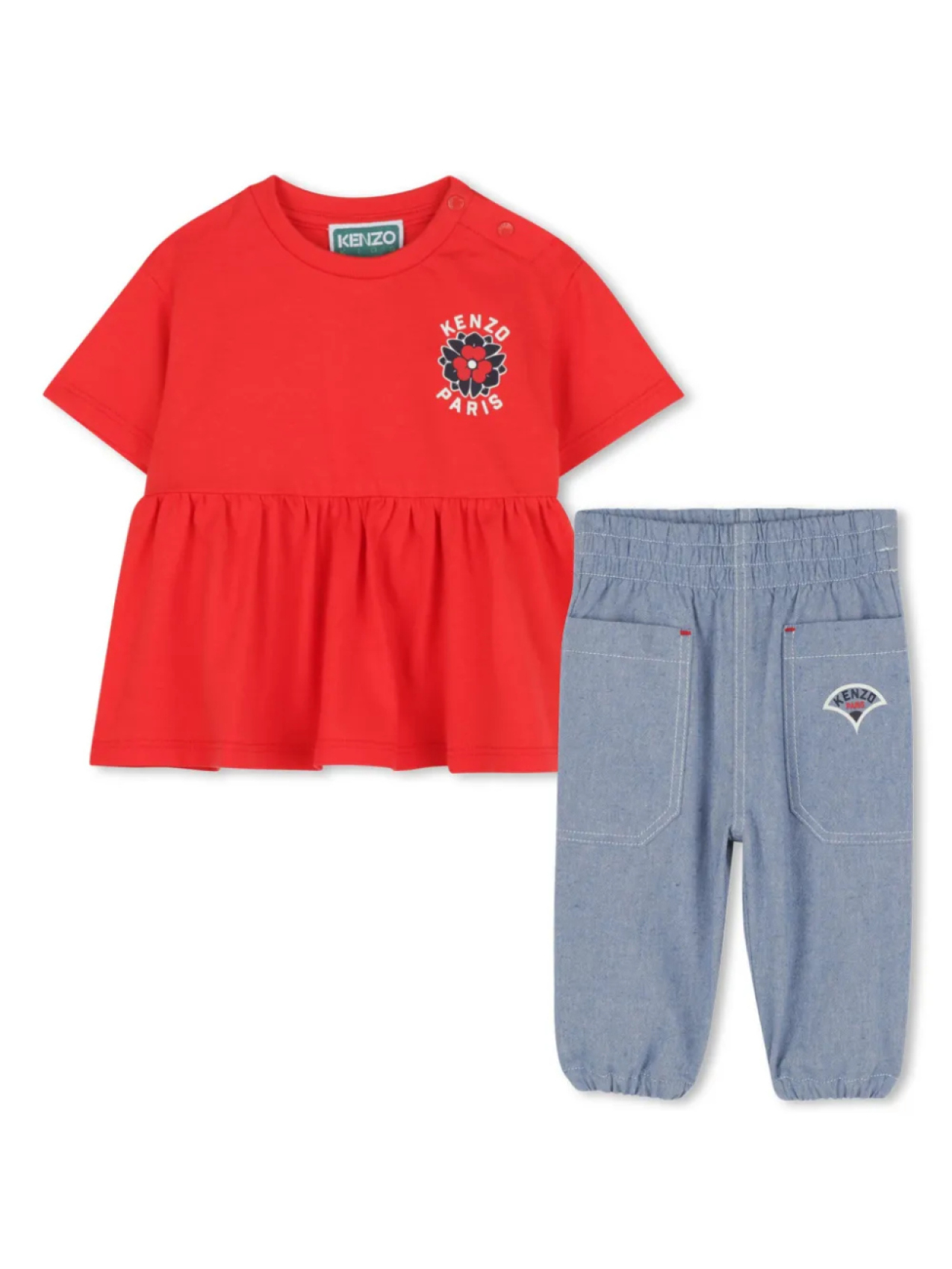 

Kenzo Kids комплект Boke Flower из топа и брюк, синий